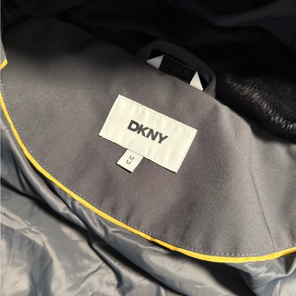 DKNY Women's Gray Puffer Jacket/Coat, Long - Picture 3 of 5